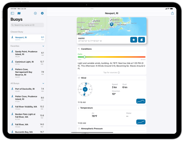 Buoycast on iPad