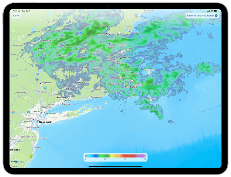 Weather maps on iPad